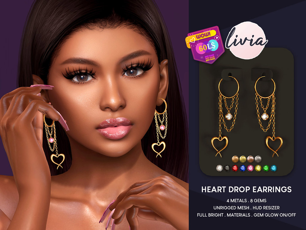 LIVIA // Heart Drop Earrings