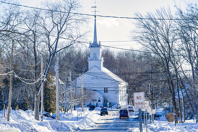 Hampton Congregational Church In The Snow