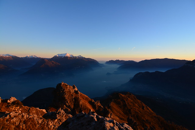 Sunset on Lake Como, from Monte Grona