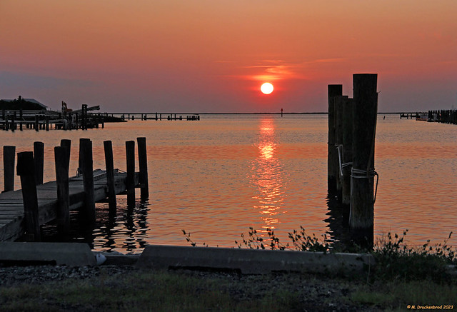 Entrance to the Fishing Boat Docks just before Sunset, Crisfield Maryland