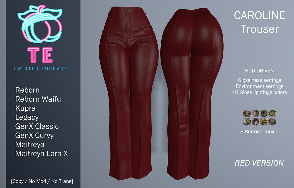 Caroline Leather Trouser – Red version