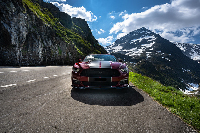 Mustang on the Sustenpass road - Bern - Switzerland