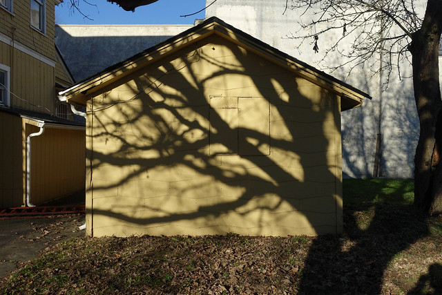 Outbuilding with unusual siding