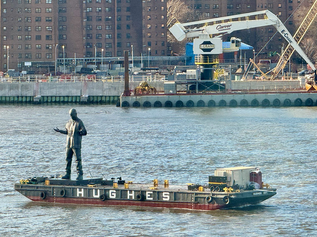 Kid Cudi statue on the East River