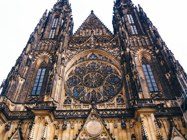Front Facade Of St. Vitus Cathedral Prague