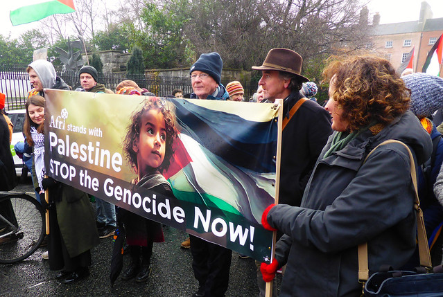 Dublin Palestine demonstration, 13th January 2024 (5): The Afri banner