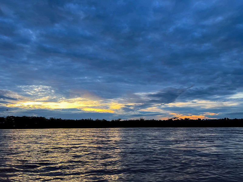 Cruising up the river early in the morning
