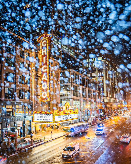 Chicago Theatre - January 2024 Snow