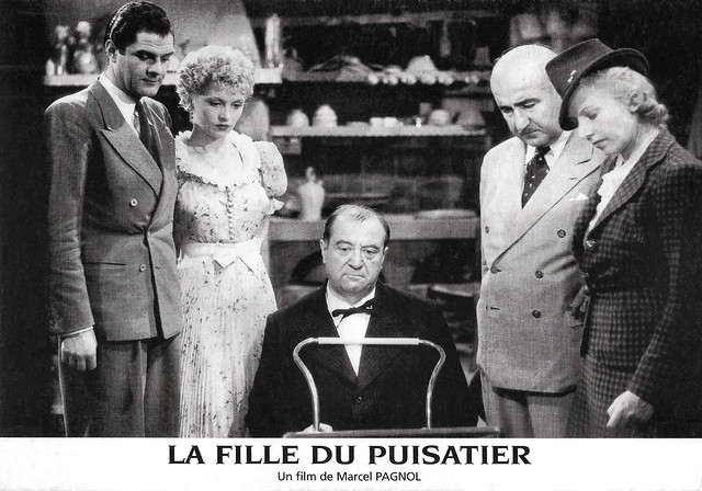 Raimu, Georges Grey, Josette Day, Line Noro and Fernand Charpin in La fille du Puisatier (1940)
