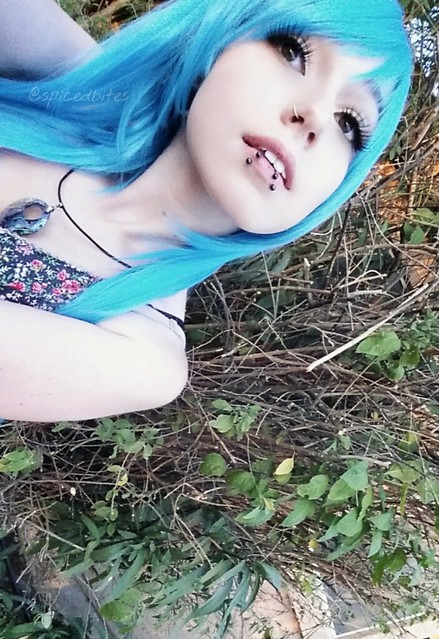 Emo girl | scene hair | emo hair | scene girl | scene hairstyles | scene queen | raver | blue and purple hair | blue scene hair | purple scene hair | spicedbites