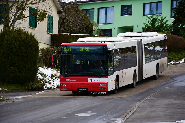 Autobus MAN NL 313 articulé n°302 en service sur la ligne 601. © Marc Germann