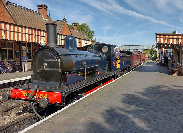'Vintage Train' awaits single line token at Weybourne Station - North Norfolk Railway (NNR) - 3.9.2023