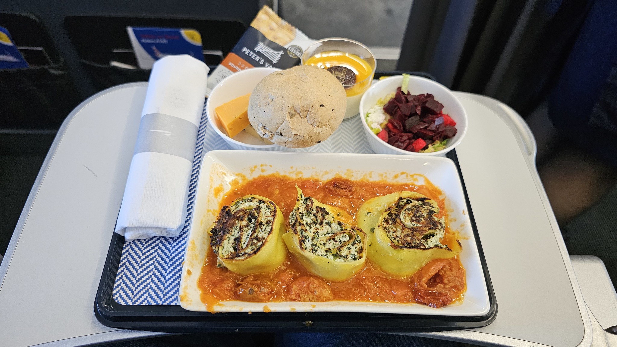 The pasta dish served on board the BA flight to Sofia