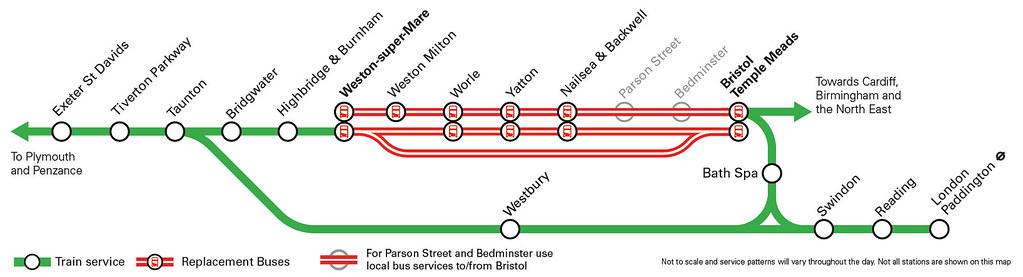 Map of the affected trainline