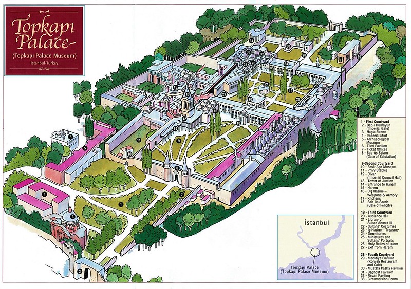 Туристическая карта дворца Топкапы