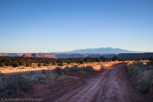 The junction onto the Big Pocket Overlooks Road on the Beef Basin Road, Needles District of Canyonlands National Park and Bear Ears National Monument, Utah