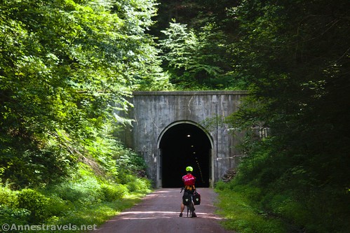 Heading into the Big Savage Tunnel along the Great Allegheny Passage, Pennsylvania
