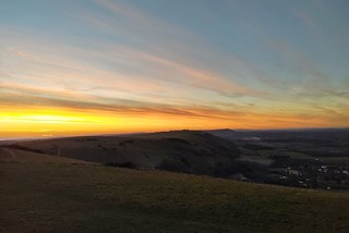Sunset across the south downs
