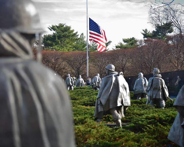 Soldados del Memorial a la guerra de Corea en Washington