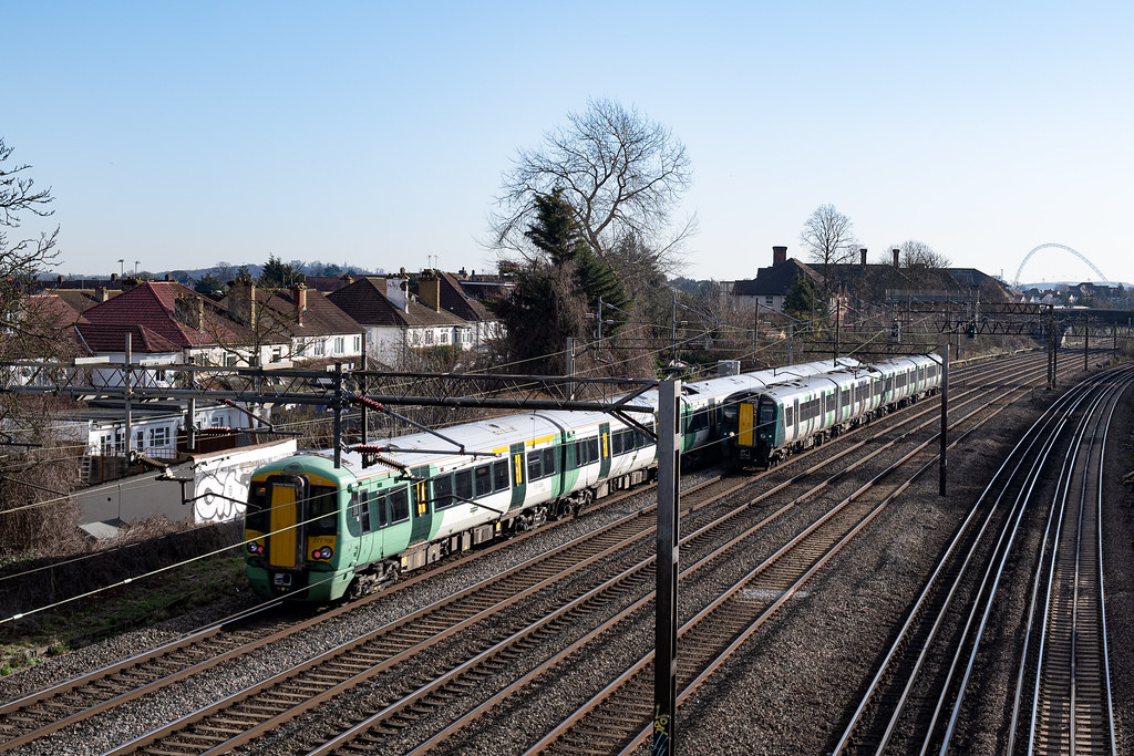 London Northwestern Trains pass near Kenton