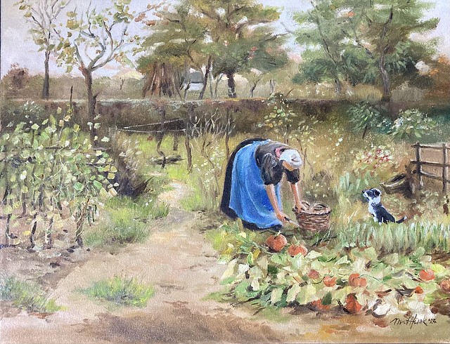 De groente tuin , naar een schilderij van Anton Mauve