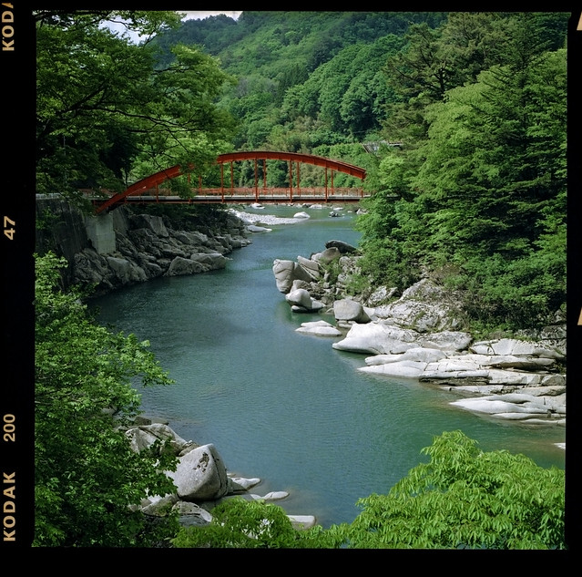 The red bridge in Agematsu