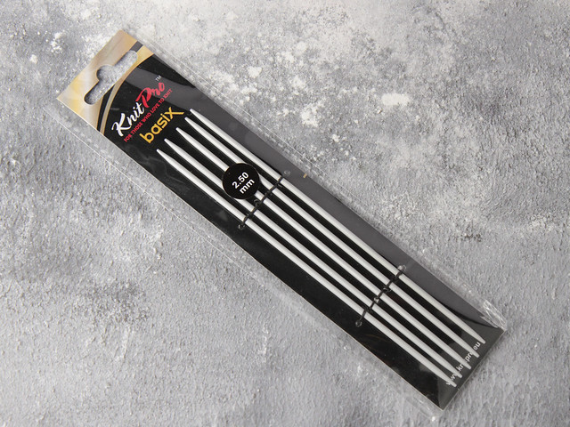 KnitPro Basix aluminium 15cm double pointed needles – 2.5mm