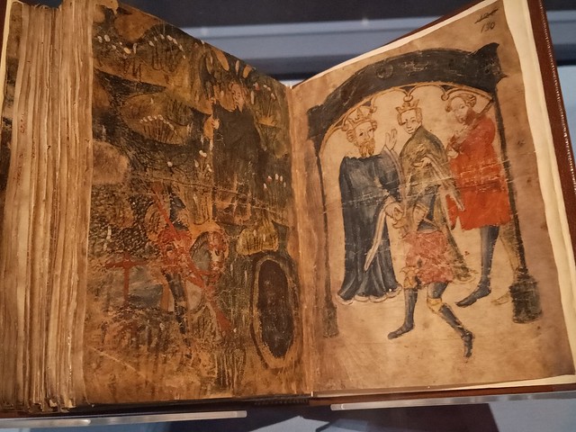 UK - London - Euston - British Library - Fantasy: realms of imagination - c1400 book of Sir Gawain and the Green Knight