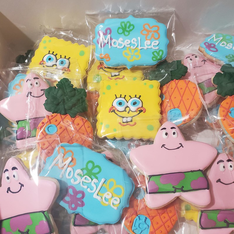 SpongeBob Cookies from Sugar Cookies & More by Belinda