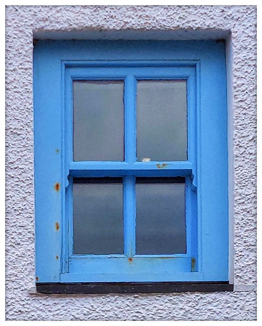 A blue window