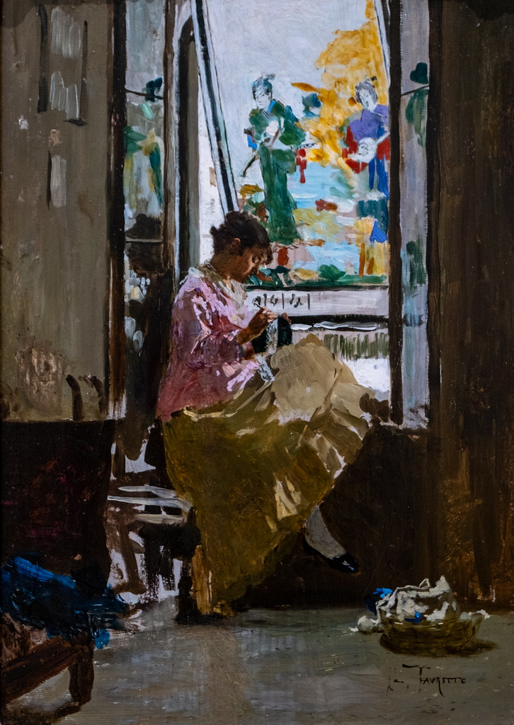 Giacomo Favretto, Girl in the Window, ca. 1880, Oil on panel, 11/21/23 #legionofhonor