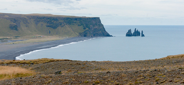 View of Black Beach and Sea Stacks - Iceland 48