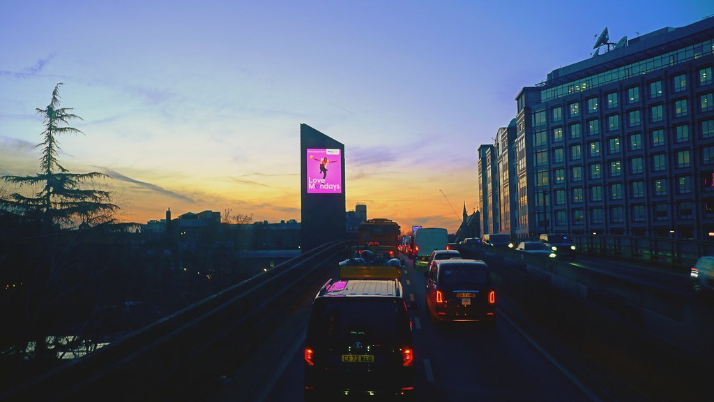 Dusk Traffic Heading Out of London on the M4