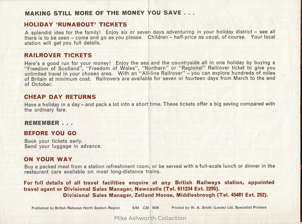 British Railways open the door to cheaper holiday travel : promotional leaflet : British Railways North Eastern Region : June 1964
