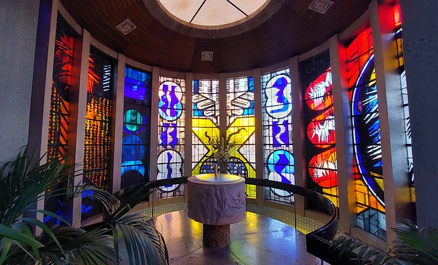 Baptistery with Tom Fairs' Stained Glass