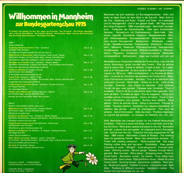 1975 - Bundesgartenschau - Mannheim - Germany - Volksmusik LP