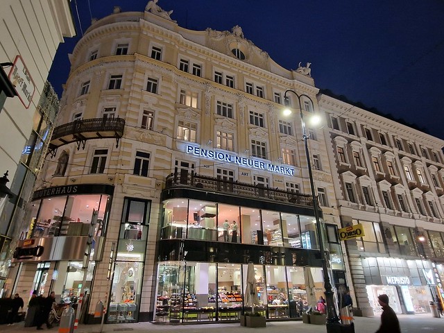 Pension Neuer Markt on Seilergasse in central Vienna, Austria. January 12, 2024
