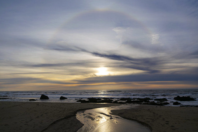 22 Degree Halo Sunset over the Beach
