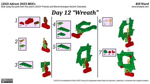 Wreath MOC Instructions (LEGO Advent 2023 Day 12)