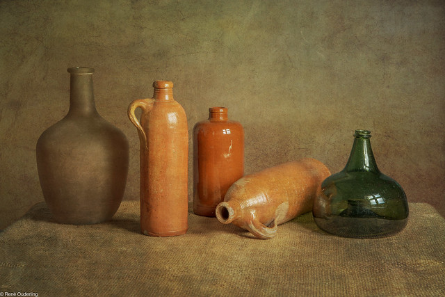 bottle and jars
