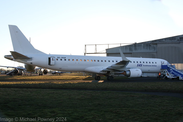 SE-RSP - 2010 build Embraer 190-200LR (195), awaiting a visit to the East Midlands paintshop