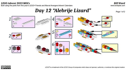Alebrije Lizard MOC Instructions p1 (LEGO Advent 2023 Day 13)