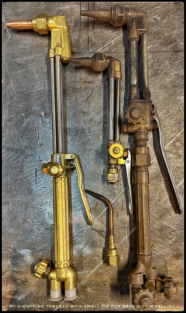 Oxyacetylene Cutting torches I’m parting with along with…. 2- Tanks & Rosebud Torch