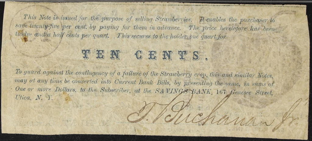 Utica, New York. Strawberry scrip note back | auctions.stack… | Flickr