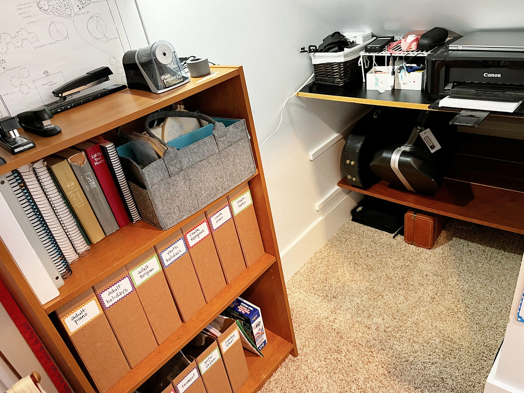 organized office shelfs