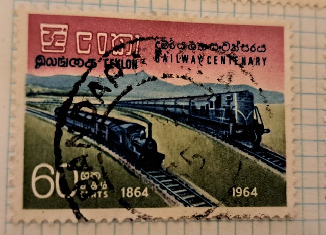 Ceylon 60 cents - Railway Centenary 1864-1964