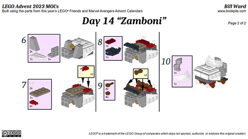 Zamboni MOC Instructions p2 (LEGO Advent 2023 Day 14)