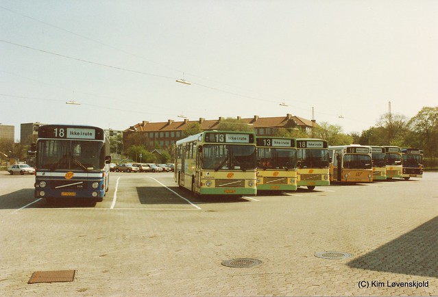 HT Ryvang depot with DSV buses in 1990