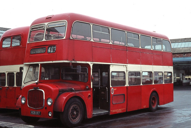 North Western ( SELNEC ) Omnibus Company Ltd . 817 RDB817 . Stockport garage . Friday morning 31st-March-1972