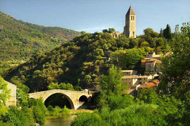 Olargues, Devil's Bridge and Bell Tower